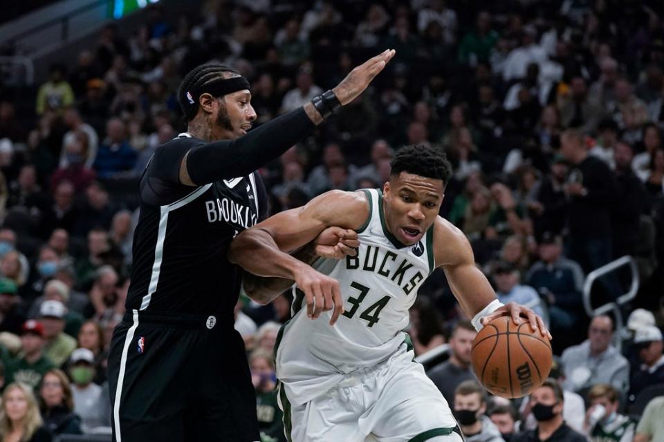 Milwaukee Bucks’ Giannis Antetokounmpo (Morry Gash/AP) (AP)