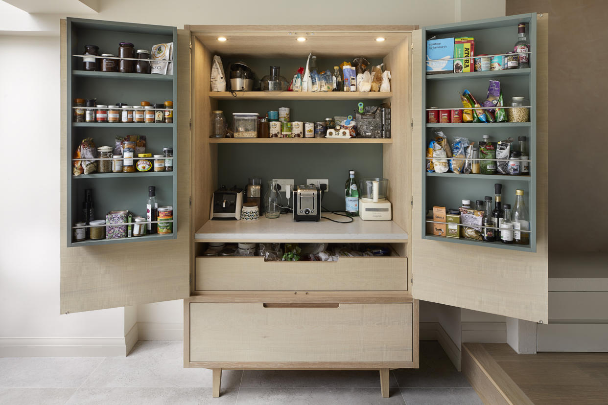  A well-lit pantry. 