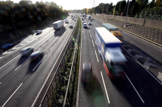 File photo dated 27/10/10 of traffic on a motorway, as new data shows that the number of UK holidaymakers investigated for traffic offences overseas has soared.