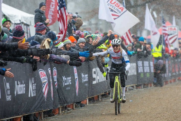 <span class="article__caption">Raylyn Nuss took second place in the women’s elite race.</span> (Photo: William Tracy)