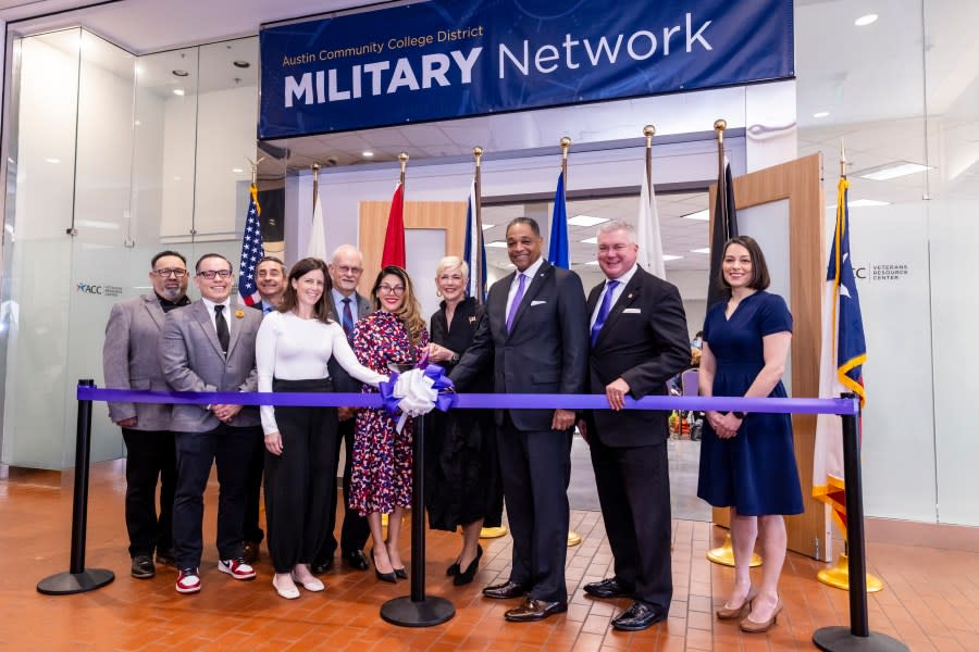 Austin Community College District (ACC) hosts a ribbon-cutting and opening ceremony for the new Military Network Wednesday, January 24, 2024, at the Highland Campus. The space will be home to the ACC Veterans Resource Center (VRC) and the new Military Families Center. The new center was established to address the unique needs of military and veteran families in Central Texas. (Photo credit: ACC)