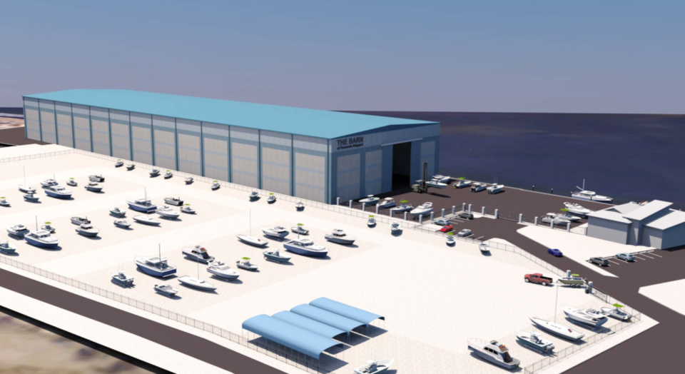 A rendering shows what The Barn Pensacola will look like a the Pensacola Shipyard.
