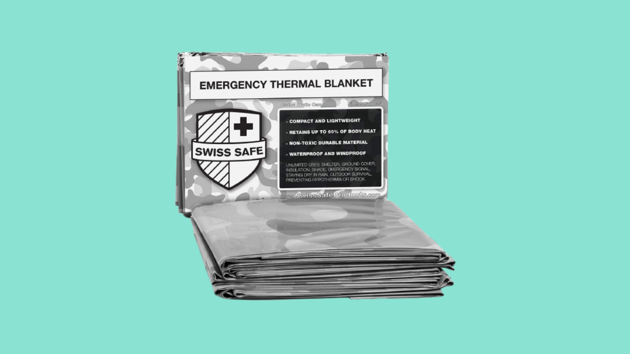 Stay warm in freezing temperatures with a thermal blanket.