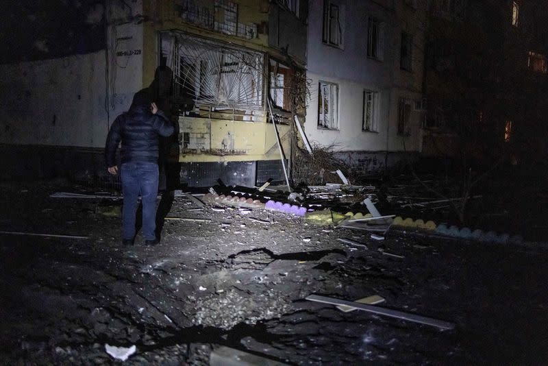 Aftermath of a Russian drone strike in Kharkiv