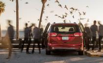 <p>During its 40,000 miles of testing in our hands, <a rel="nofollow noopener" href="https://www.caranddriver.com/reviews/2017-chrysler-pacifica-long-term-test-review" target="_blank" data-ylk="slk:our long-term Chrysler Pacifica minivan;elm:context_link;itc:0;sec:content-canvas" class="link ">our long-term Chrysler Pacifica minivan</a> saw plenty of action hauling people and cargo. To convey the van's usefulness, photographer Marc Urbano used a long exposure, an active model, and even received some visual help from a flock of birds in the background. Funny, of all the things we schlepped around in the Pacifica, birds weren't on the list. </p>
