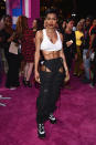 <p>Teyana Taylors Outfit erinnert sehr an die frühen 2000er Jahre. Quelle: Getty </p>