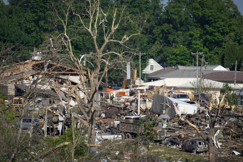 Tornado damaged property is seen, Wednesday, May 22, 2024, in Greenfield, Iowa. (AP Photo/Charlie Neibergall)