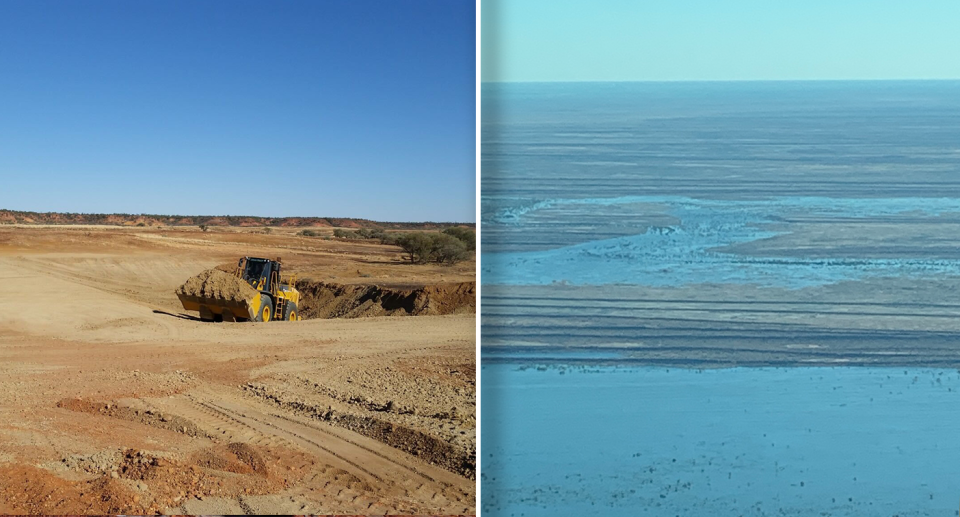 The outback Queensland region where Mick once built dams has now become entirely flooded. Source: Supplied