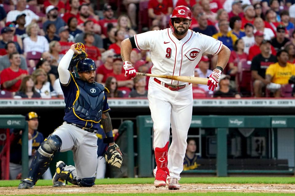 Mike Moustakas is hitting .216 in 159 games since joining the Reds in a four-year, $64 million contract prior to the 2020 season.