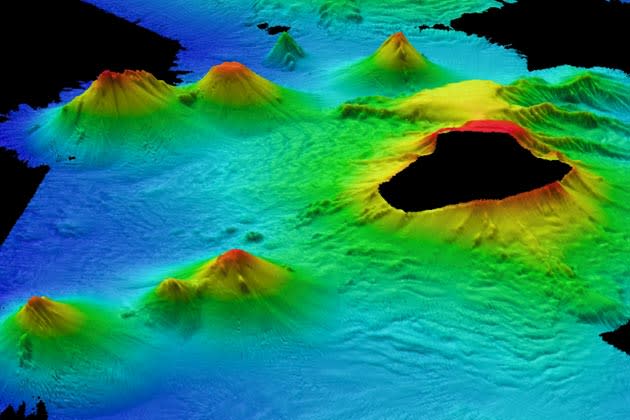 Die neu entdeckten Unterwasser-Vulkane (Bild: British Antarctic Survey)