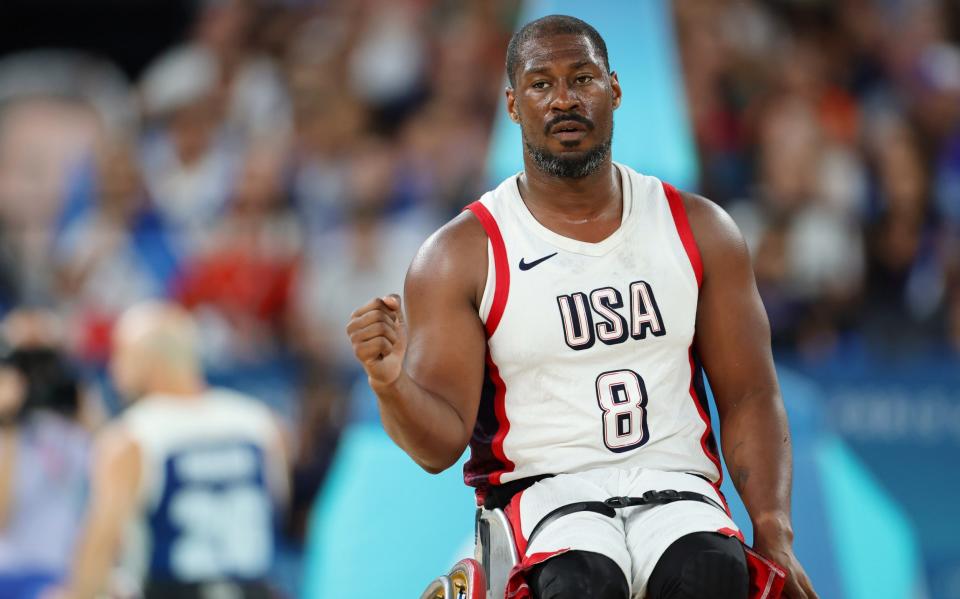 Team USA's Brian Bell celebrates after beating France during the Paralympics quarterfinals