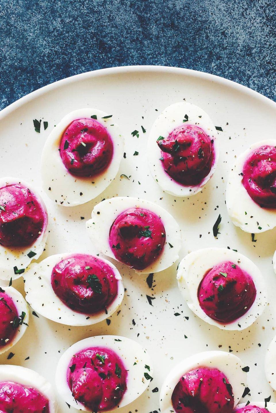 Beet Deviled Eggs