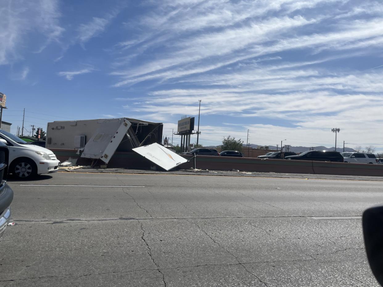 An overturned vehicle caused major disruption on Interstate 10 East at Copia Street.