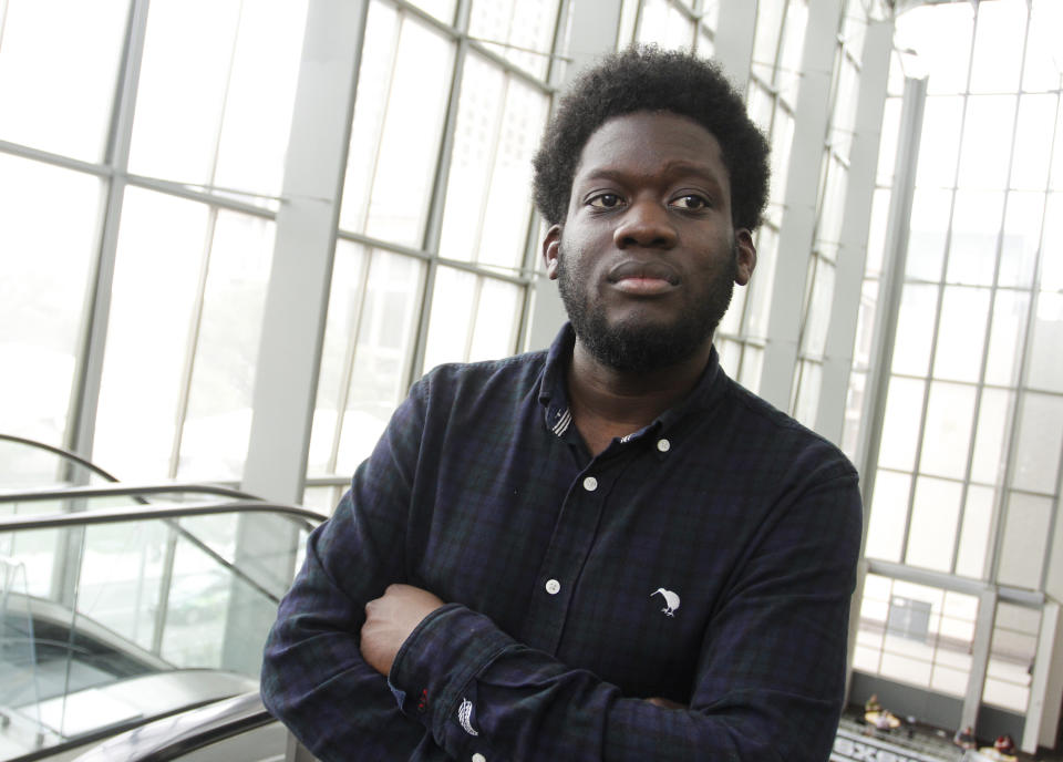 British soul singer Michael Kiwanuka appears at the SXSW Music Festival in Austin, Texas on Wednesday, March 14, 2012. (AP Photo/Jack Plunkett)