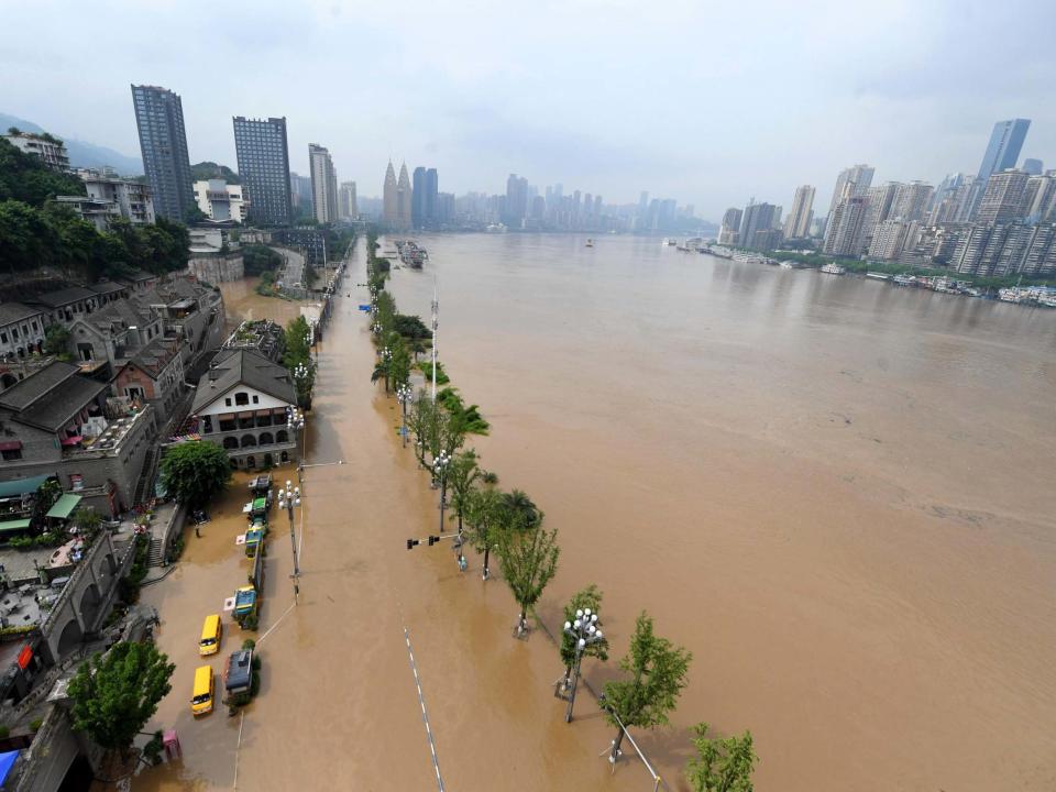 Streets flooded in Chongqing along the banks of the Yangtze RiverChina News Service via Getty Ima