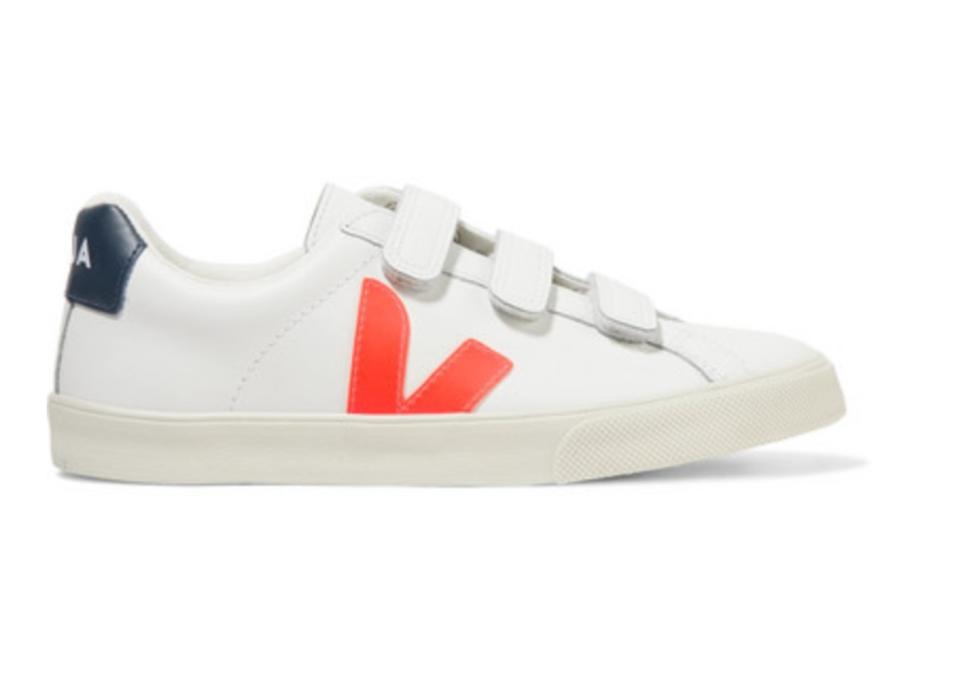 3-Lock Logo rubber-trimmed leather sneakers. (Photo: Net-A-Porter)