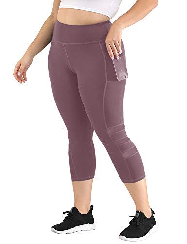 FABLETICS power hold Mila high waisted pocket leggings. Purple,grey, and  blue XL