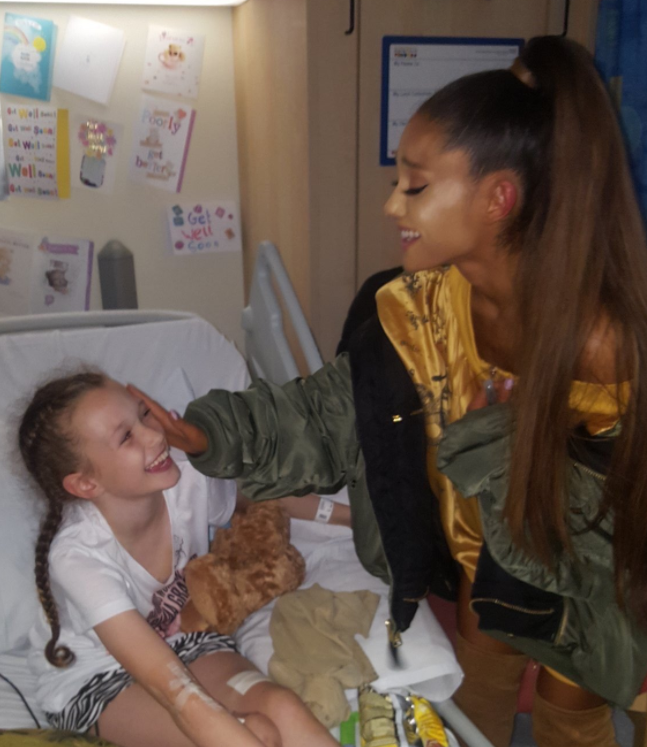Ariana previously met victims of the attack in hospital.
