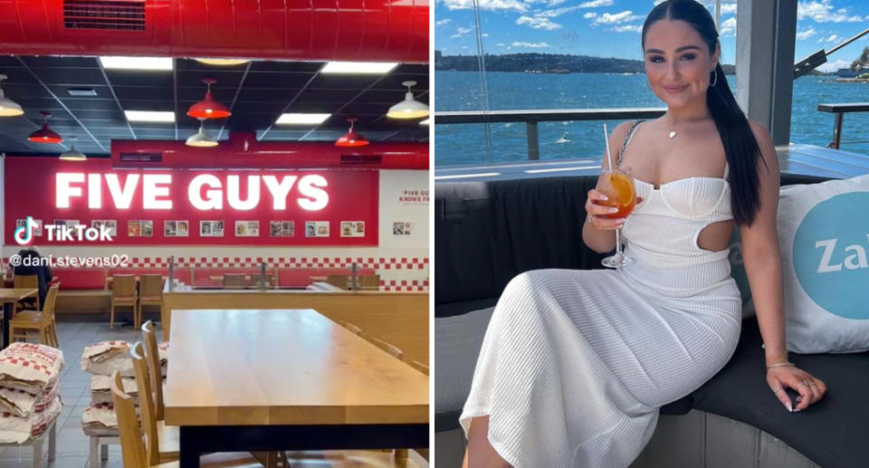 Fashion influencer Danielle Stevens,at Five Guys. 