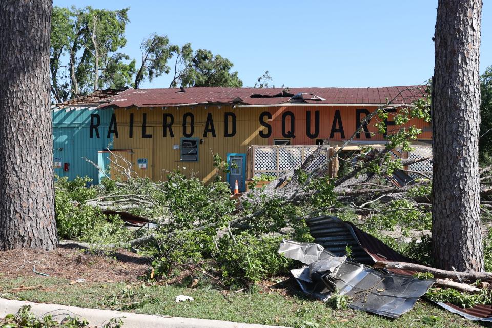 Railroad Square, Tallahassee's art district, was badly damaged by a tornado and severe storms Friday morning.