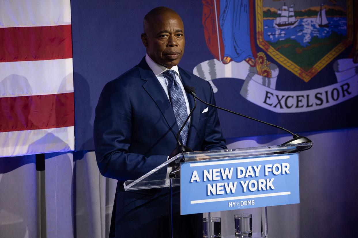 New York City Mayor Eric Adams at a primary election night party.