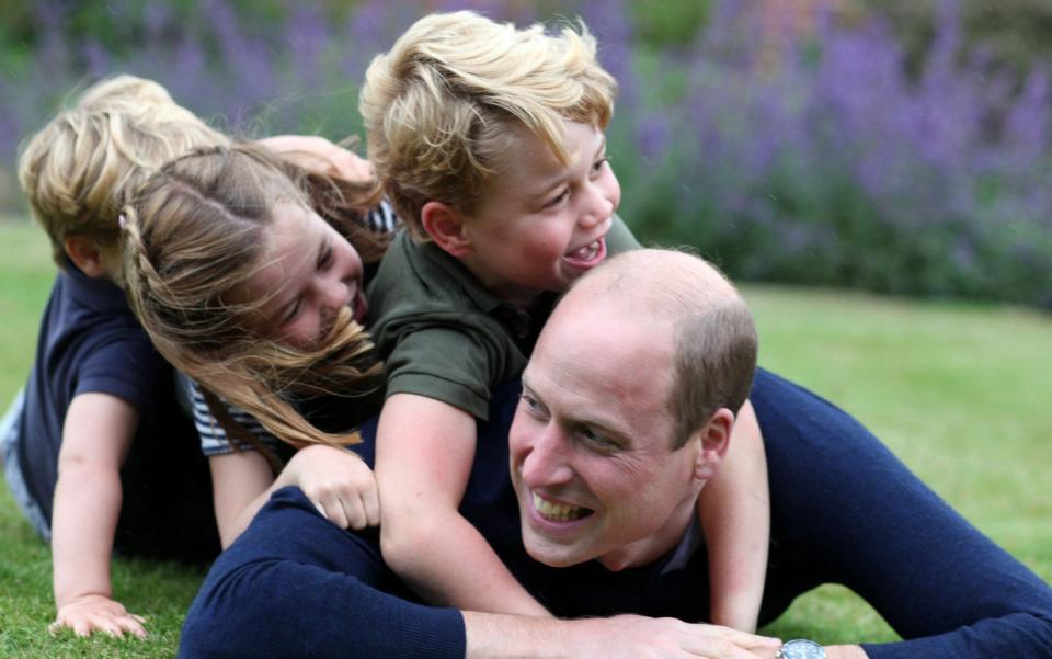 The Duchess's snap of William with Prince George, Princess Charlotte and Prince Louis - The Duchess of Cambridge/Kensington Palace/AFP