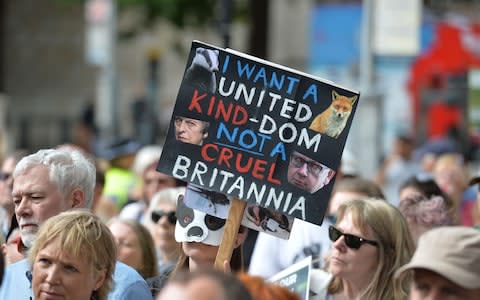 Campaigners protesting against the killing of animals for sport at a recent London march - Credit: John Stillwell/PA