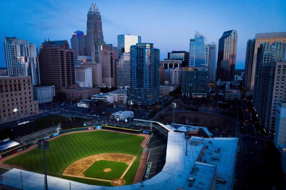 Truist Field in uptown, home to the Charlotte Knights, a team that could get a new owner this year.