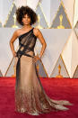 <p>Halle Berry’s hairstyle set social media abuzz with so many fans calling her voluminous curls #goals, however her dress, designed by Versace, was pretty fantastic too. <em>(Photo: Getty Images)</em> </p>