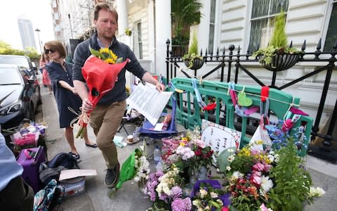 Richard Ratcliffe outside the Iranian Embassy in London