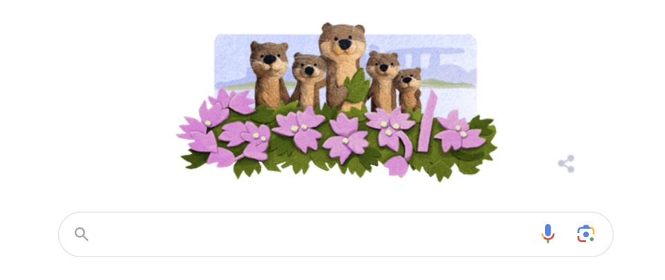 Screenshot of otter doodle on Google Search homepage (Photo: Google) 
