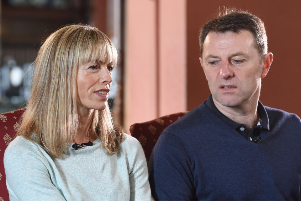 Kate and Gerry McCann, the parents of Madeleine McCann, pictured during a media interview.