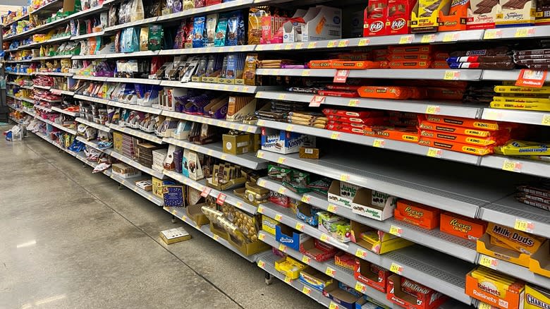 Candy aisle at Walmart