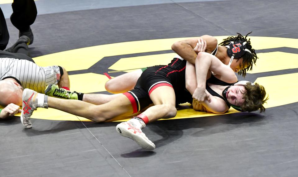 In Division I action at 106 pounds, Alija Mohanna scored a seventh-place finish for La Salle at the OHSAA 86th annual boys wrestling state tournament March 10-12, 2023.