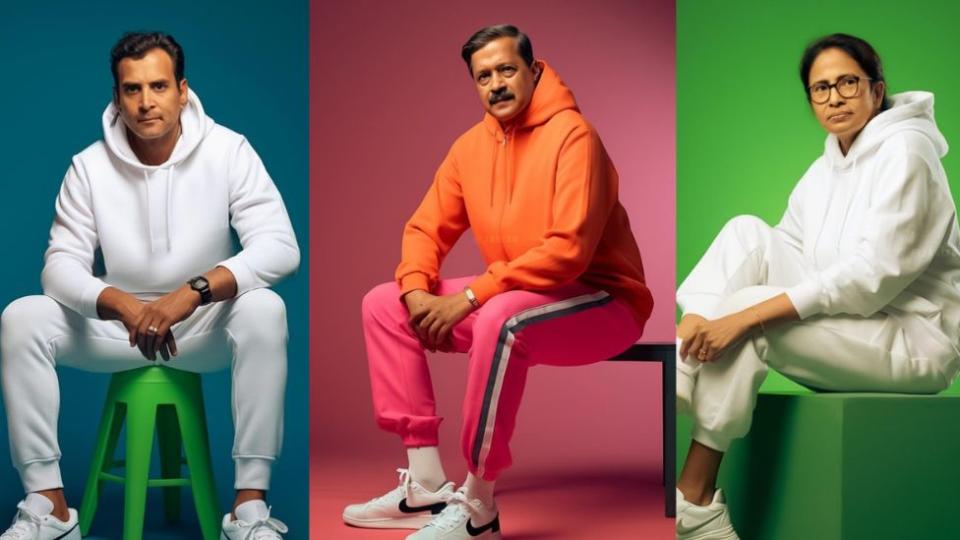 AI images of Rahul Gandhi, Arvind Kejriwal and Mamata Banerjee