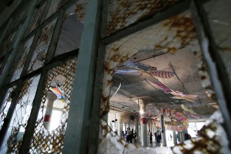 Ai Weiwei's installation "With Wind" is presented at the Golden Gate National Recreation Area's Alcatraz Island near San Francisco, California, September 24, 2014. REUTERS/Beck Diefenbach