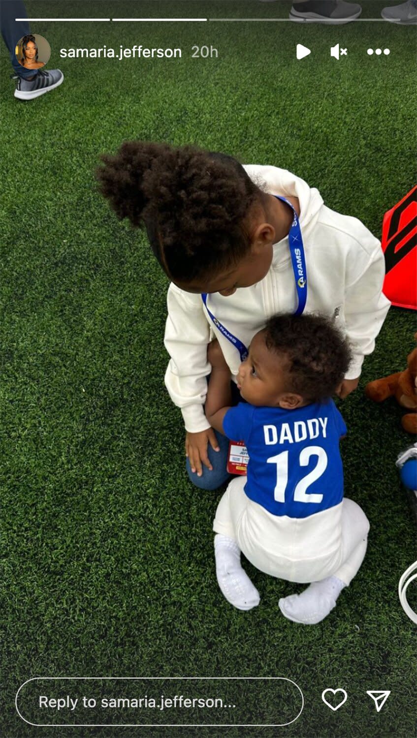 Van Jefferson Greets Wife Samaria and His Kids with a Kiss on the Sidelines of Los Angeles Rams Game