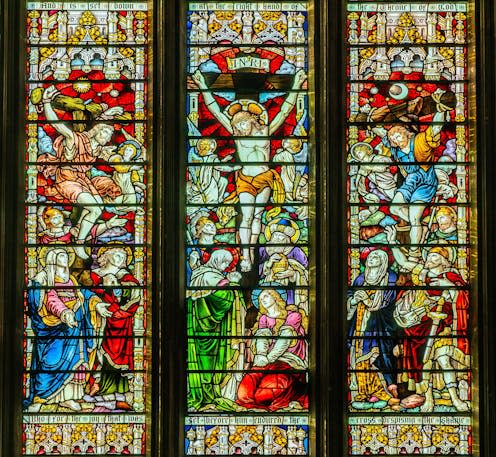 <span class="caption">The crucifixion of Christ inside Chester Cathedral.</span> <span class="attribution"><a class="link " href="https://www.shutterstock.com/image-photo/chester-cheshire-england-uk-26-march-2433472355" rel="nofollow noopener" target="_blank" data-ylk="slk:PhotoFires|Shutterstock;elm:context_link;itc:0;sec:content-canvas">PhotoFires|Shutterstock</a></span>