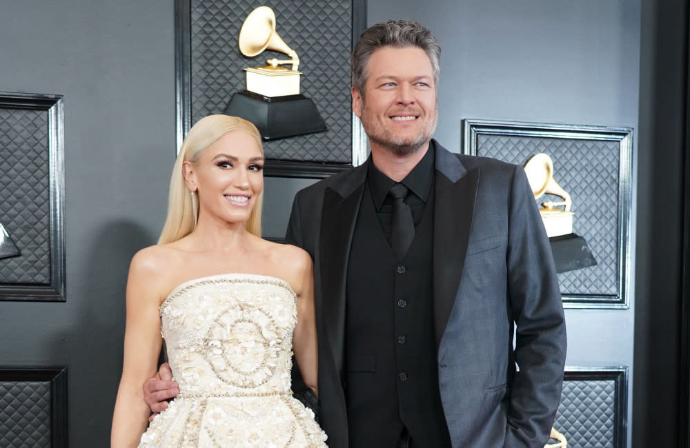 Gwen Stefani and Blake Shelton celebrated their first Thanksgiving as a married couple in Oklahoma credit:Bang Showbiz