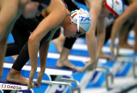 Federica Pellegrini of Italy competes in the Women's 400m Freestyle Final held at the National Aquatics Center on Day 3 of the Beijing 2008 Olympic Games on August 11, 2008 in Beijing, China. (Photo by Adam Pretty/Getty Images)