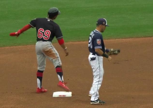 When Francisco Lindor’s No. 12 went missing, he found a ‘very nice’ replacement. (MLB.TV)