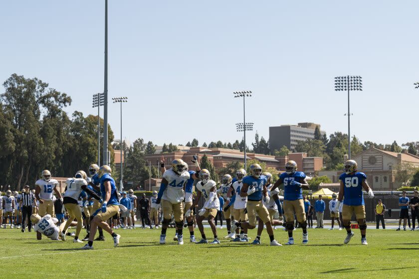 UCLA players participate during Spring Showcase in Los Angeles, CA.