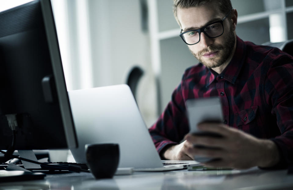 Blue-light-blocking glasses can be worn while using digital screens like computers and cellphones. (Photo: Getty Images)