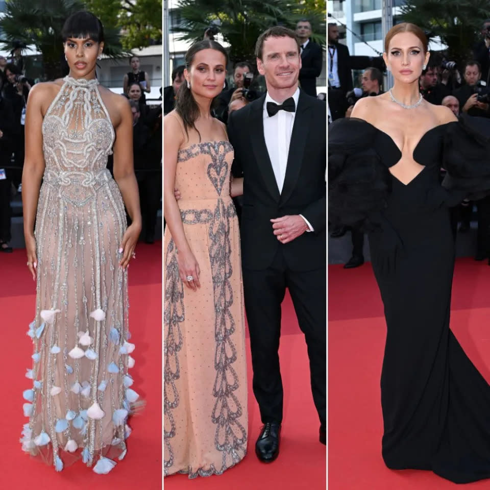 Sabrina Dhowre Elba, Michael Fassbender, Alicia Vikander und Ashlee Simpson auf dem roten Teppich. Foto: Getty Images