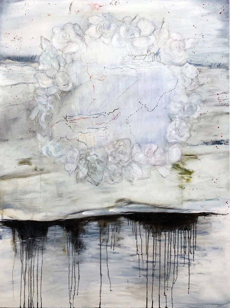 Michele Provost, "À Tous Les Enfants," (detail), mixed media on canvas.