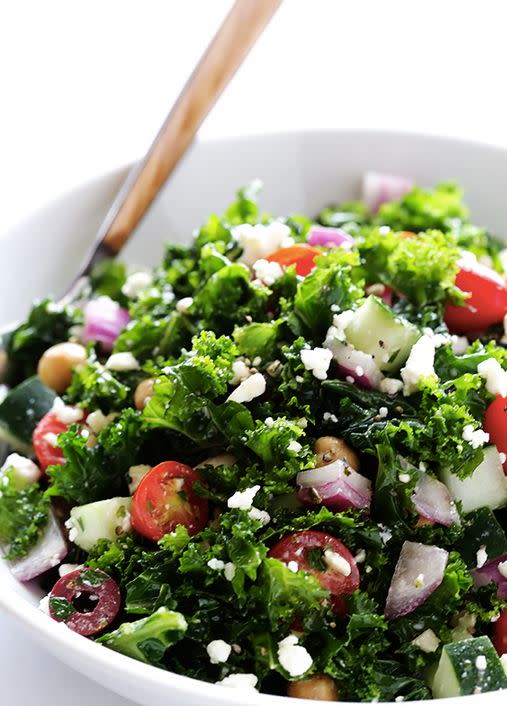 <strong>Get the <a href="http://www.gimmesomeoven.com/chopped-kale-greek-salad-recipe/" target="_blank">Chopped Kale Greek Salad recipe</a> from Gimme Some Oven</strong>