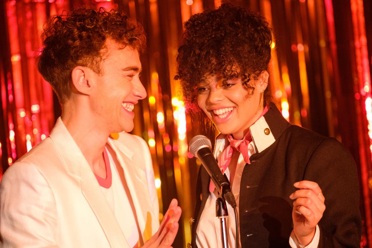 <p>Olly Alexander and Lydia West play best pals Ritchie and Jill</p> (Channel 4)