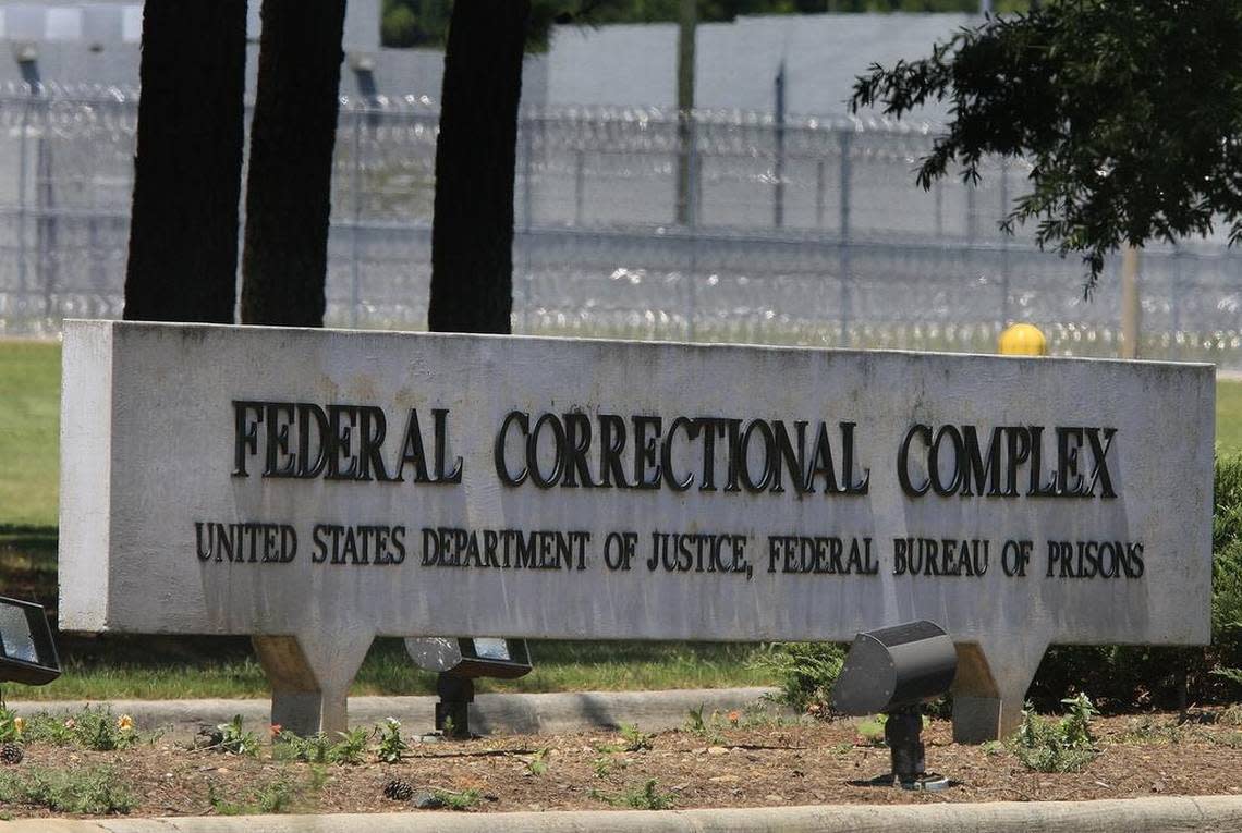 The entrance to the Federal Correctional Complex in Butner.