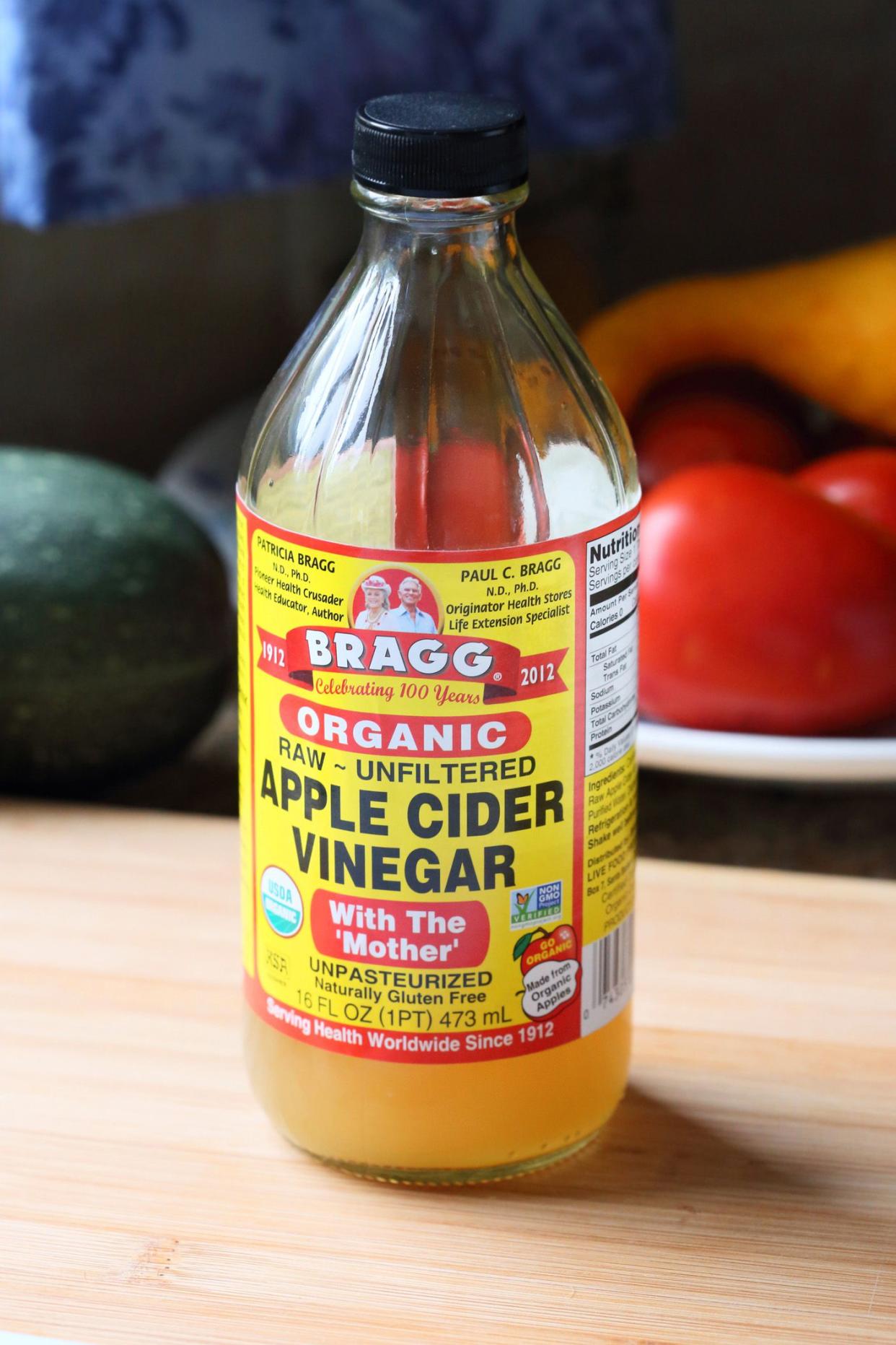 bottle of organic apple cider vinegar