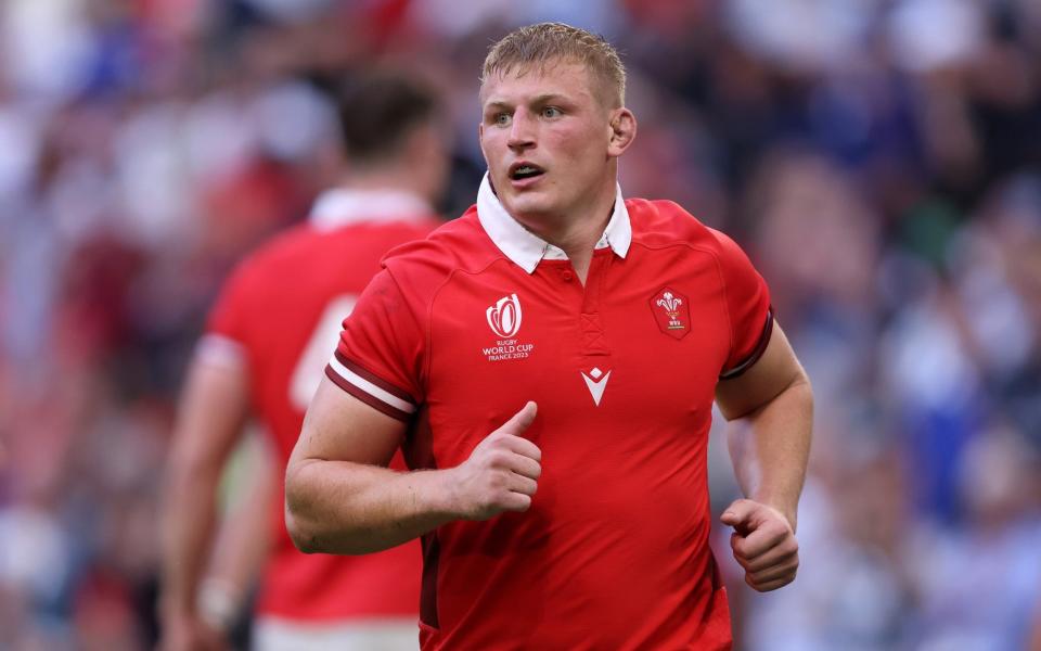 Jac Morgan of Wales looks on during the Rugby World Cup France 2023 Quarter Final match between Wales and Argentina at Stade Velodrome on October 14, 2023 in Marseille, France